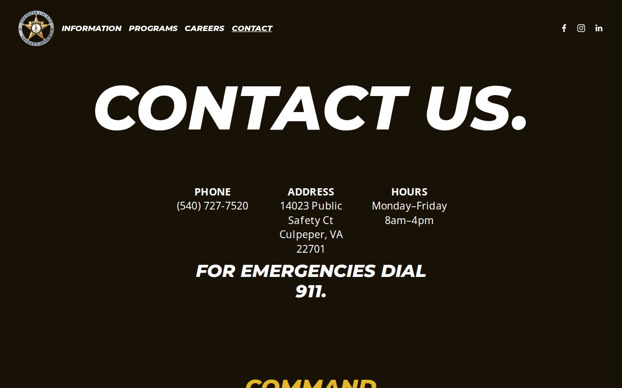 Culpeper County jail contact route for 24-hour release confirmation