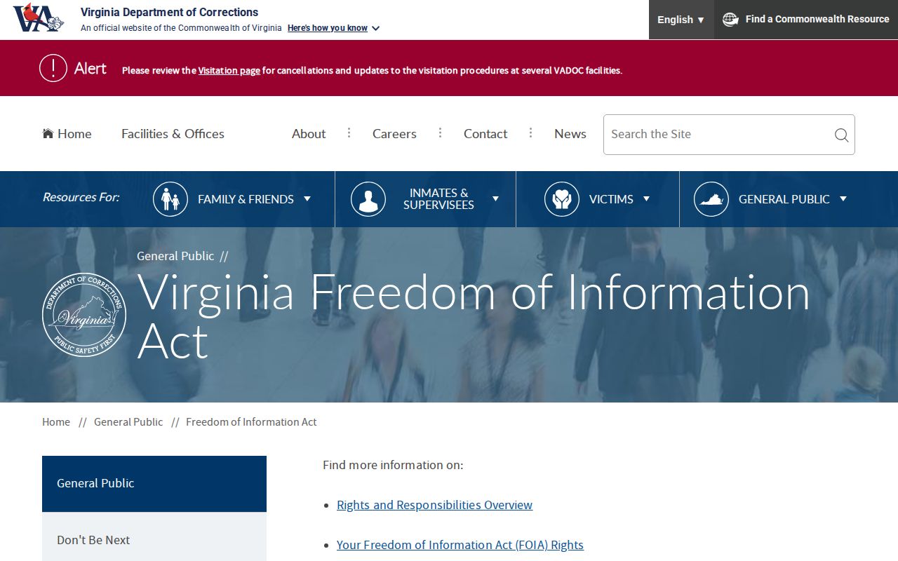 Coffeewood Correctional Center discharge record VADOC request