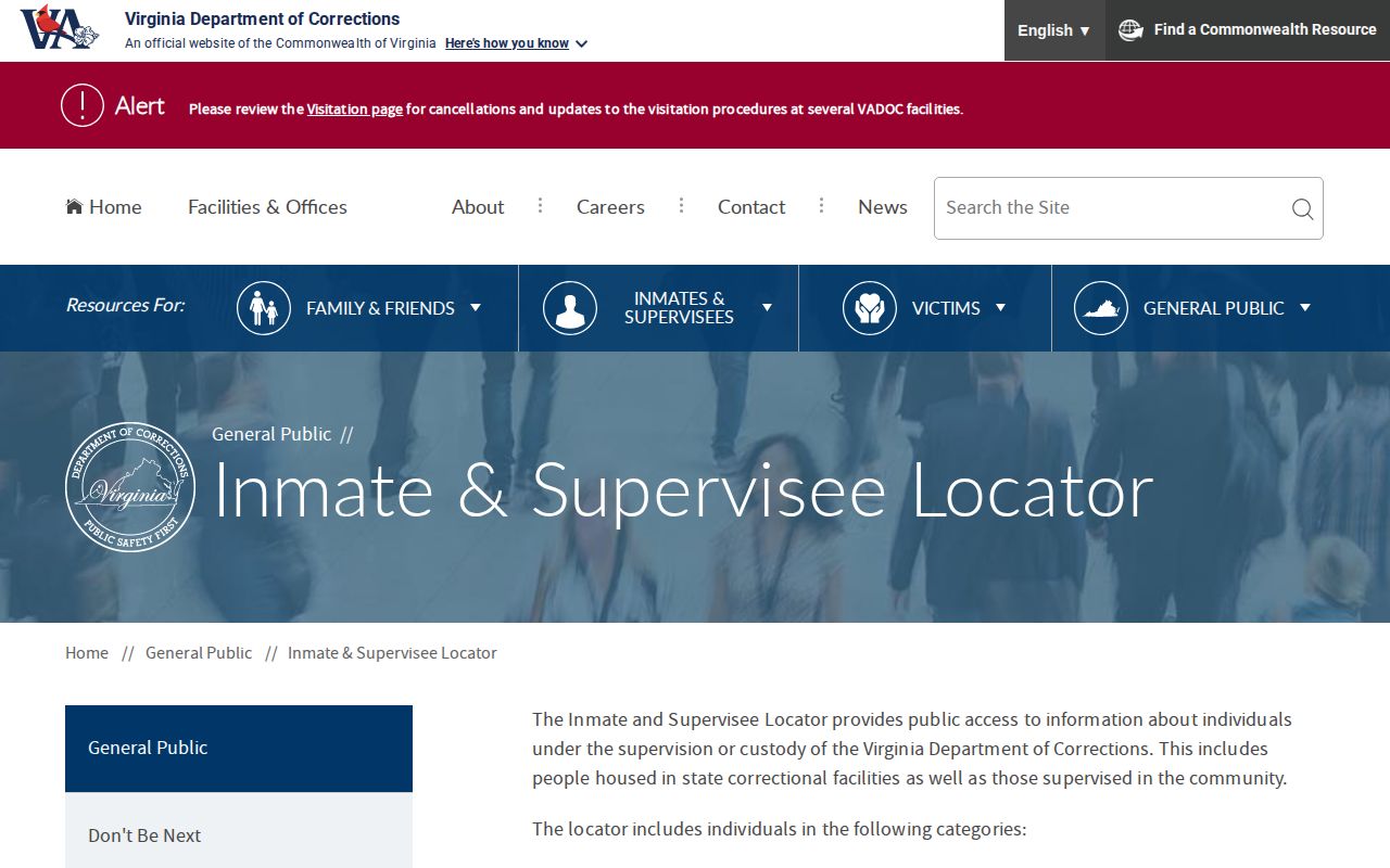 Culpeper County released inmates VADOC offender search